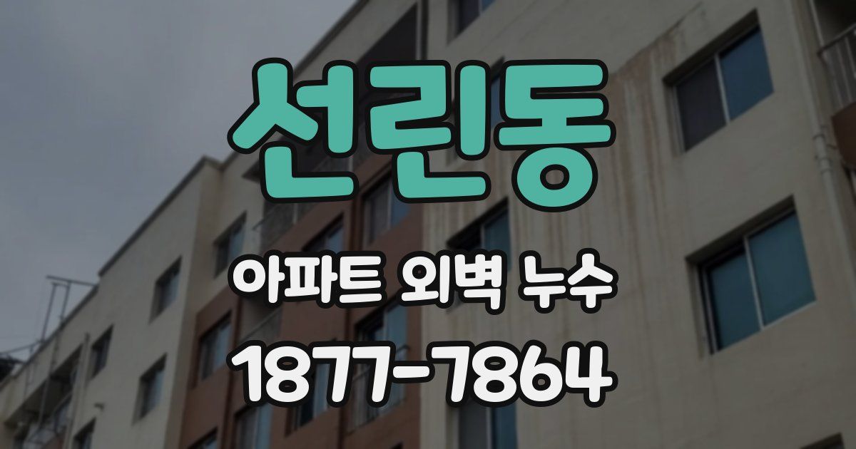 선린동 아파트 외벽 누수
