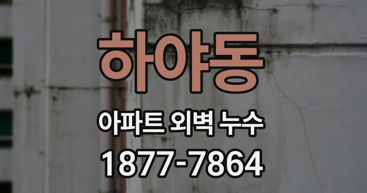 하야동 아파트 외벽 누수