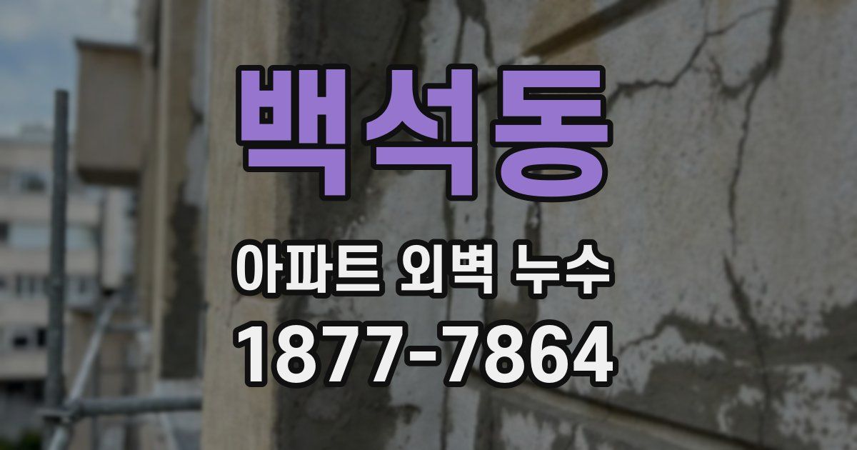 백석동 아파트 외벽 누수