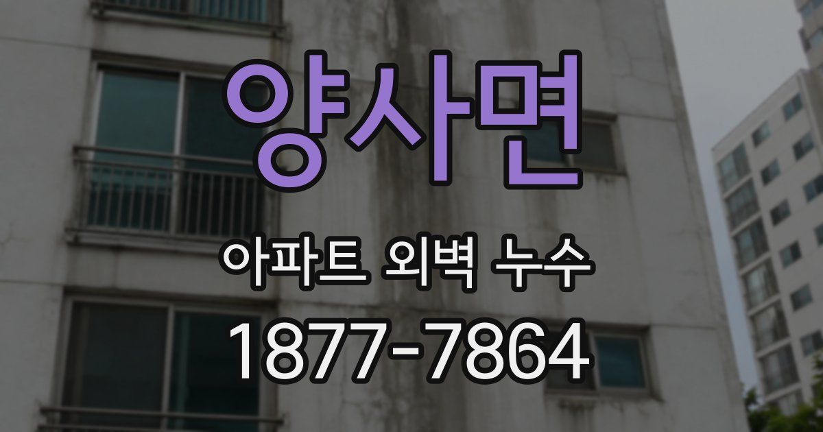 양사면 아파트 외벽 누수