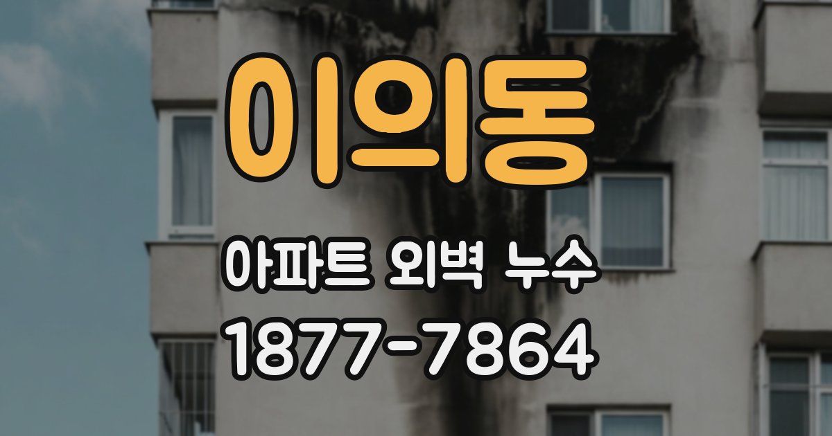이의동 아파트 외벽 누수
