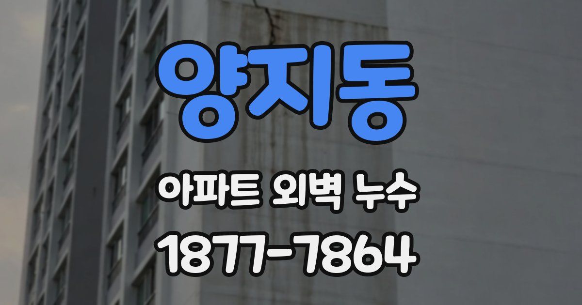 양지동 아파트 외벽 누수