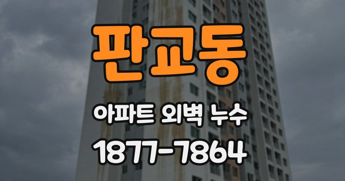 판교동 아파트 외벽 누수