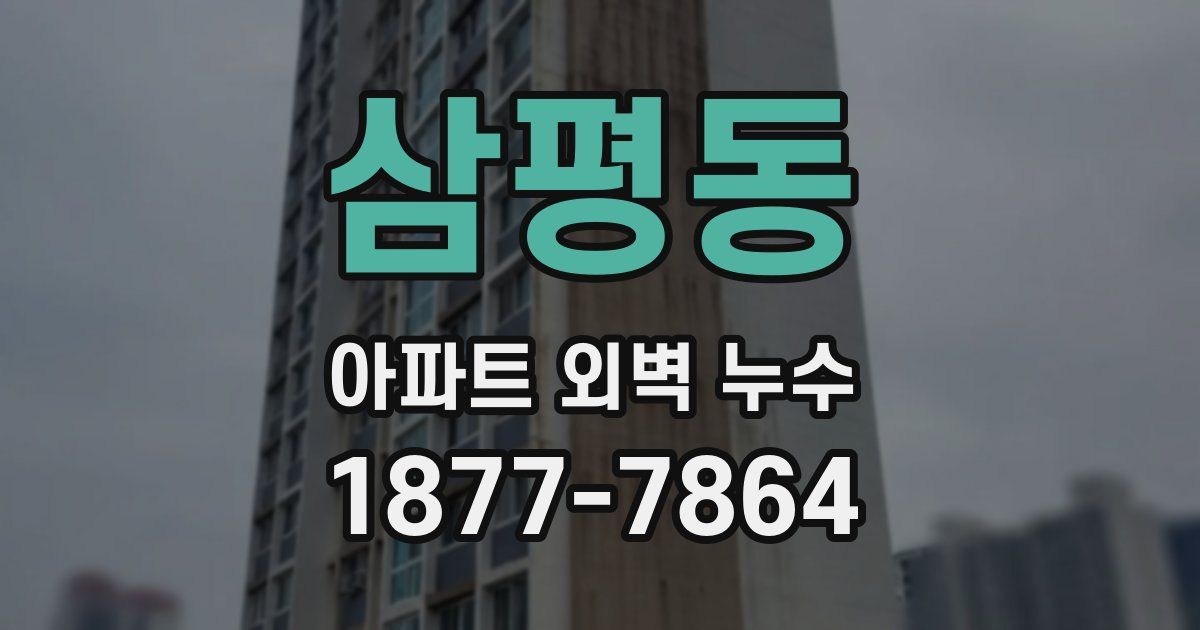 삼평동 아파트 외벽 누수