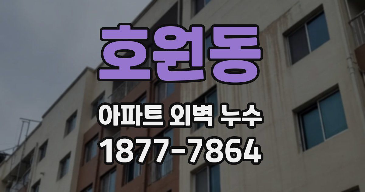 호원동 아파트 외벽 누수