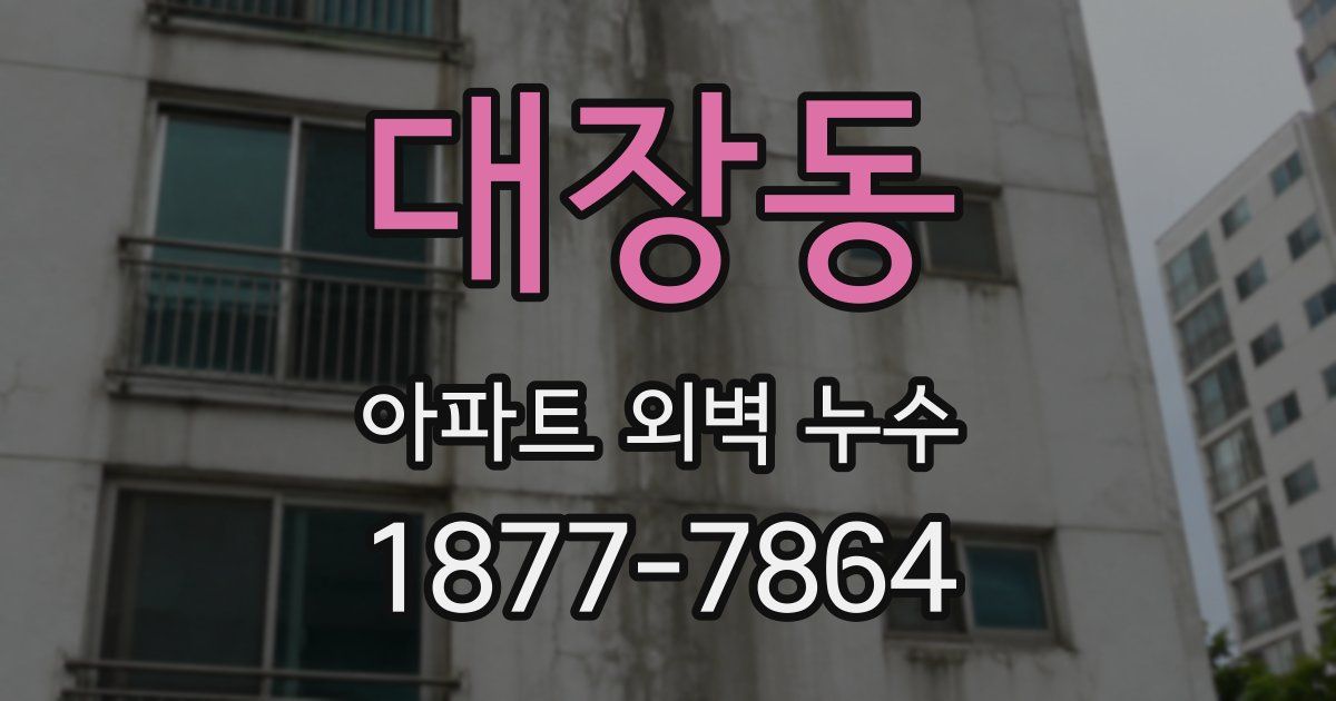 대장동 아파트 외벽 누수