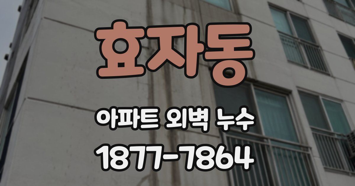 효자동 아파트 외벽 누수