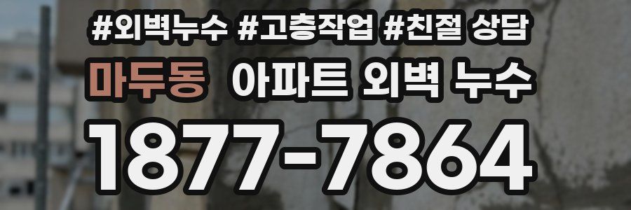 마두동 아파트 외벽 누수