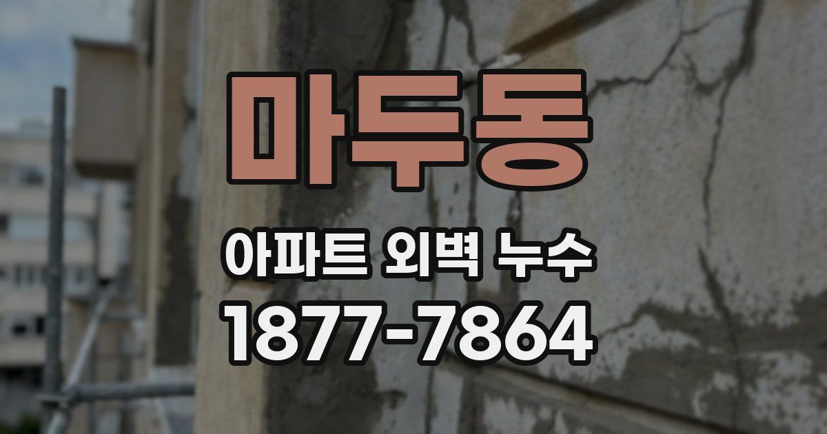 마두동 아파트 외벽 누수