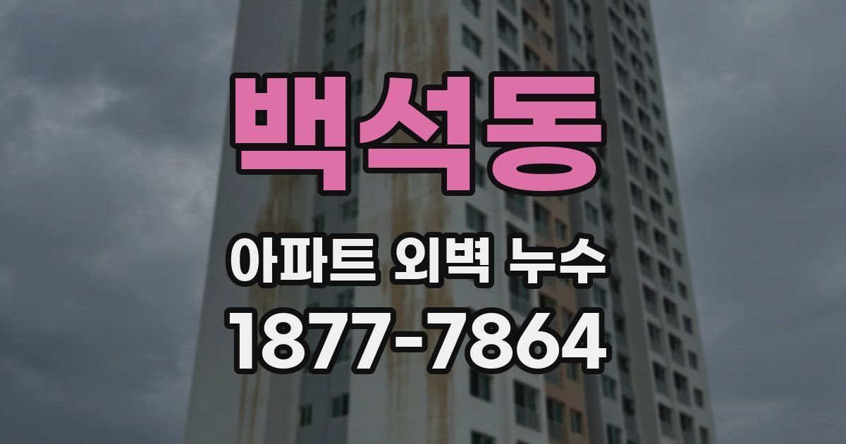 백석동 아파트 외벽 누수