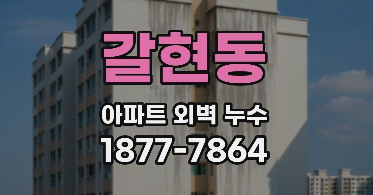 갈현동 아파트 외벽 누수