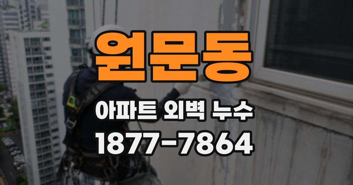 원문동 아파트 외벽 누수