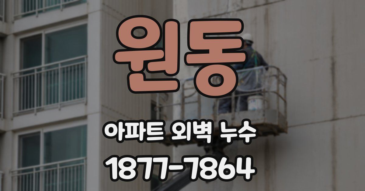 원동 아파트 외벽 누수