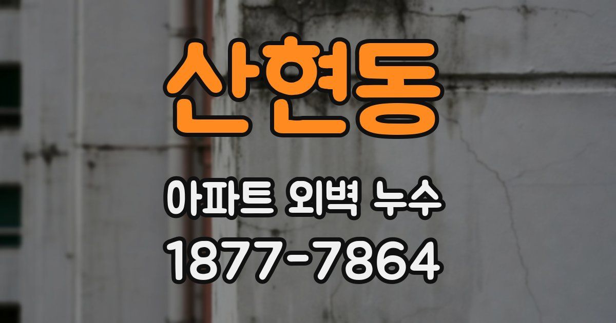 산현동 아파트 외벽 누수