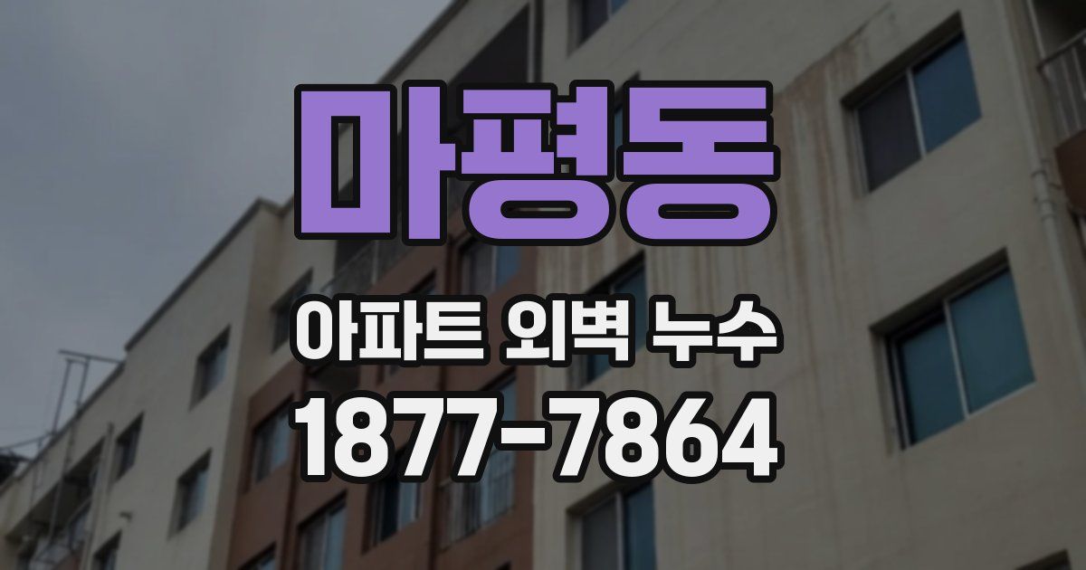 마평동 아파트 외벽 누수