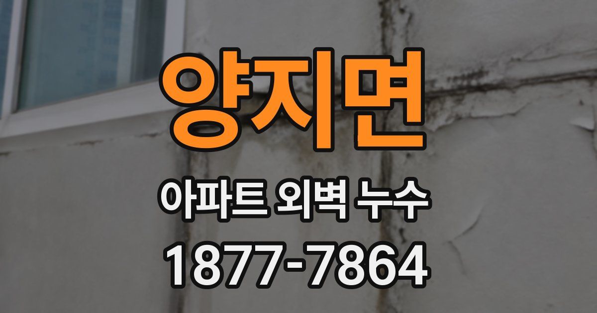 양지면 아파트 외벽 누수