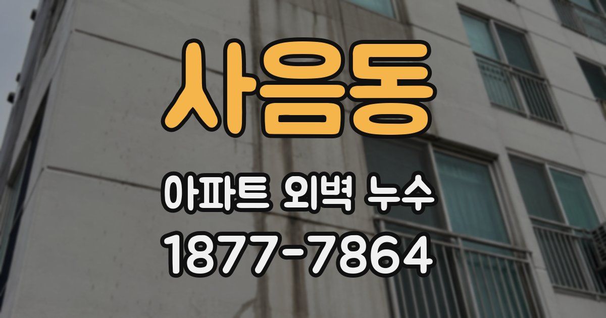 사음동 아파트 외벽 누수