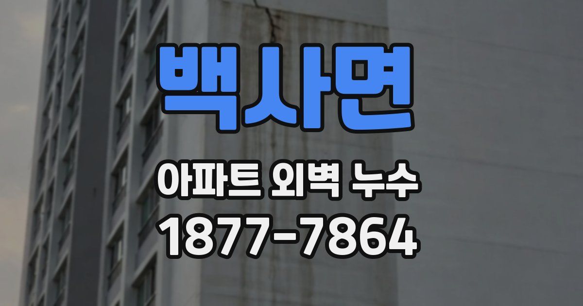 백사면 아파트 외벽 누수