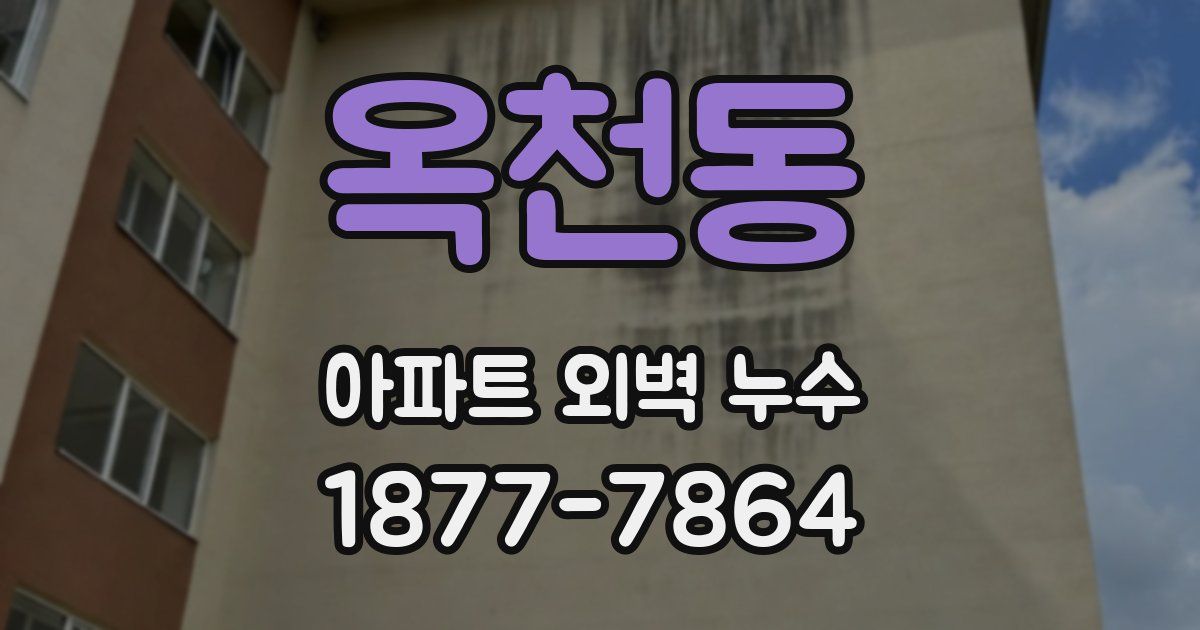 옥천동 아파트 외벽 누수