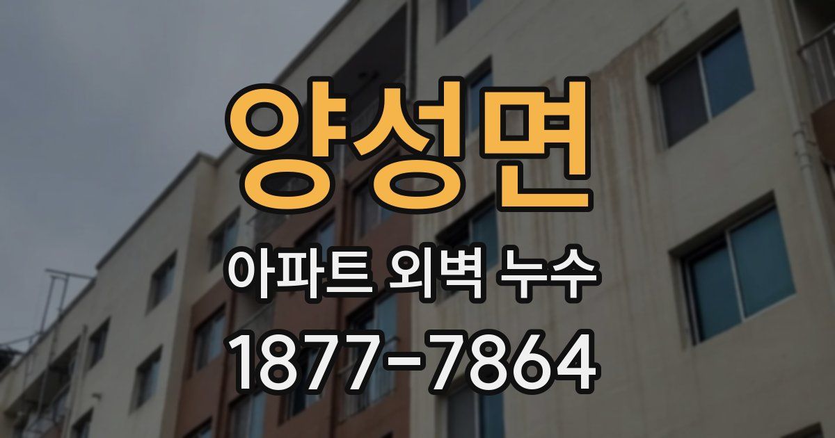 양성면 아파트 외벽 누수