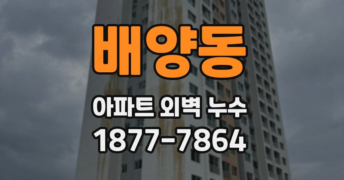 배양동 아파트 외벽 누수