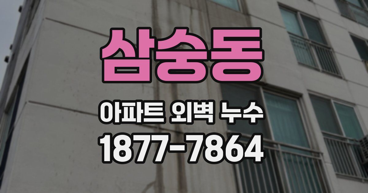 삼숭동 아파트 외벽 누수
