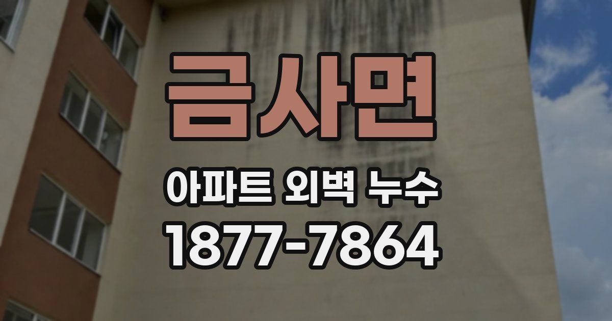 금사면 아파트 외벽 누수