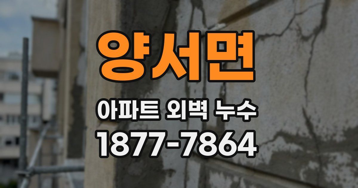 양서면 아파트 외벽 누수