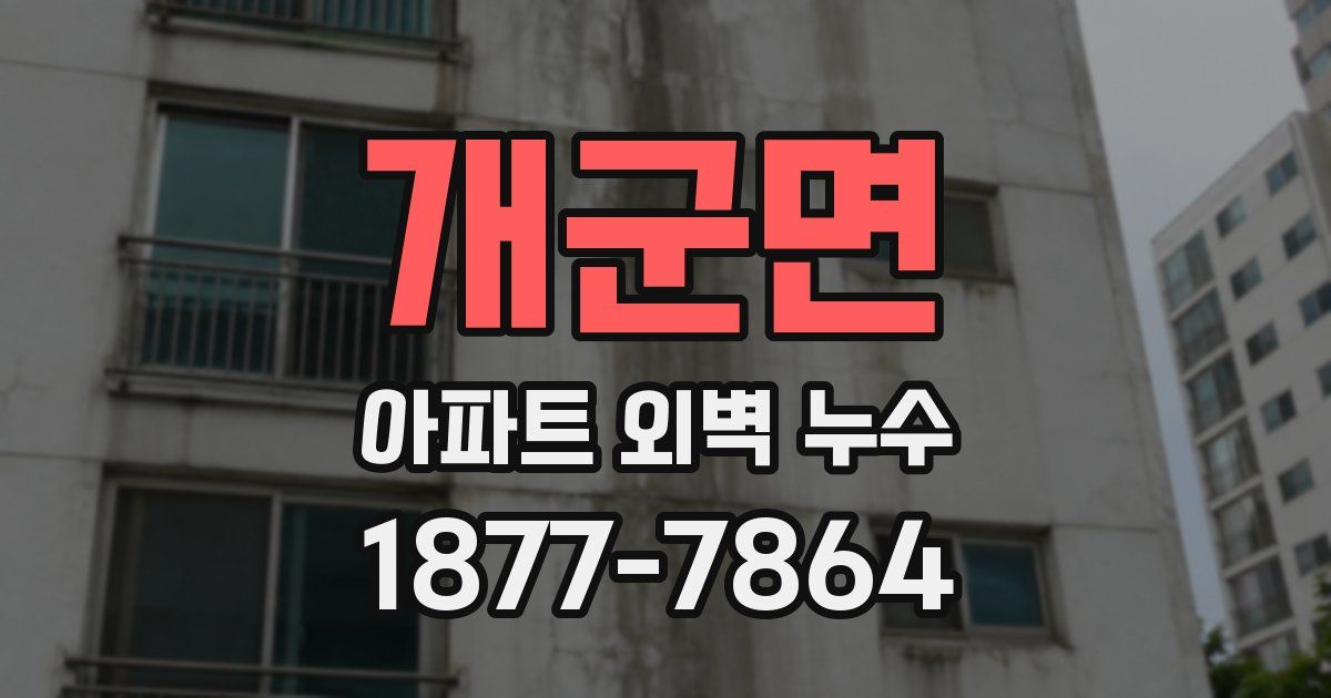 개군면 아파트 외벽 누수
