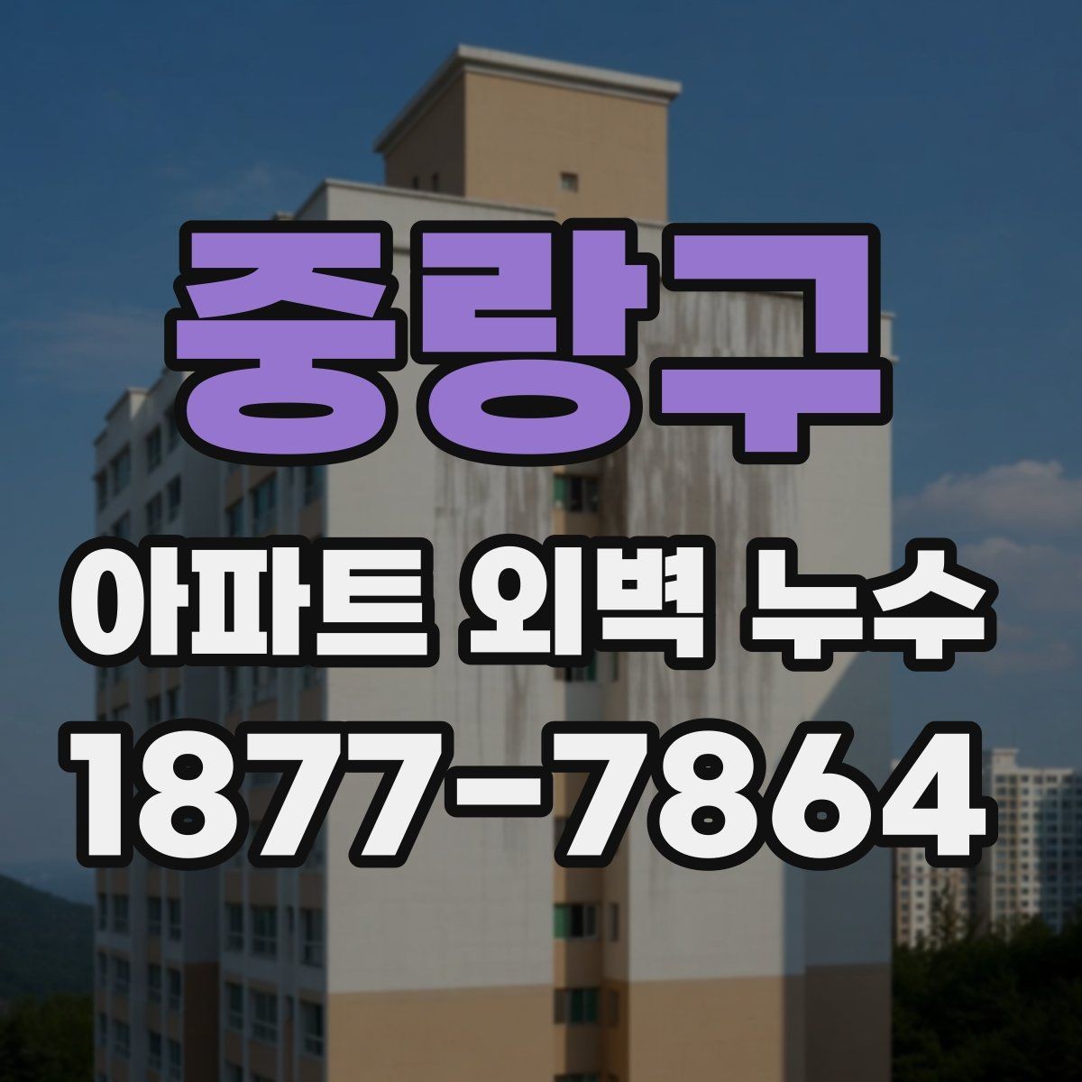 중랑구 아파트 외벽 누수 보수 시 공사 방식별 특징