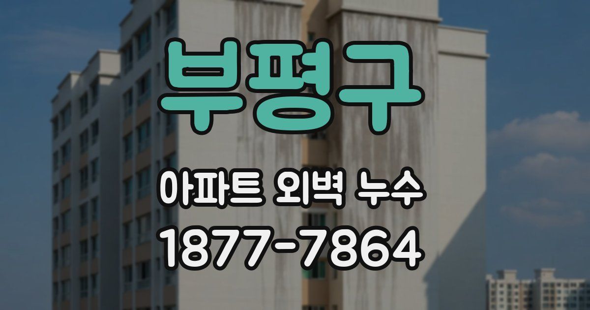 부평구 아파트 외벽 누수