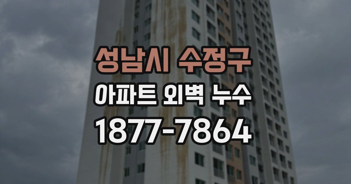 성남시 수정구 아파트 외벽 누수