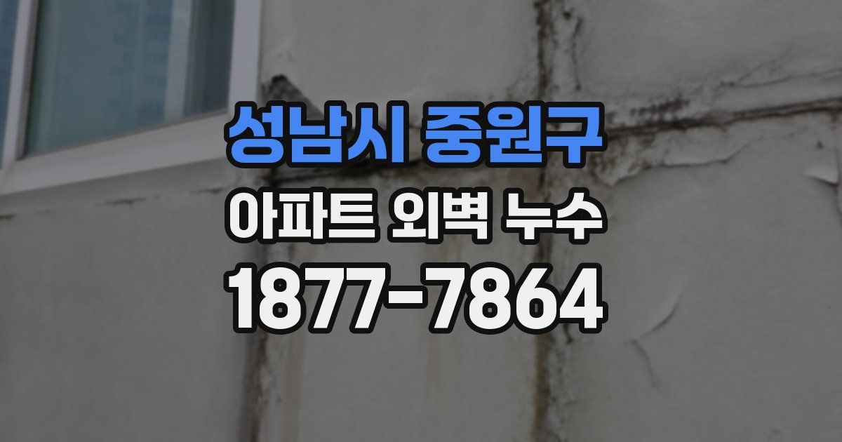 성남시 중원구 아파트 외벽 누수