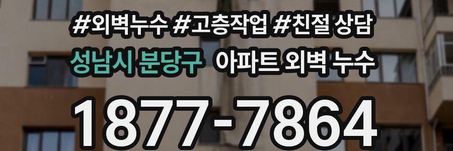성남시 분당구 아파트 외벽 누수