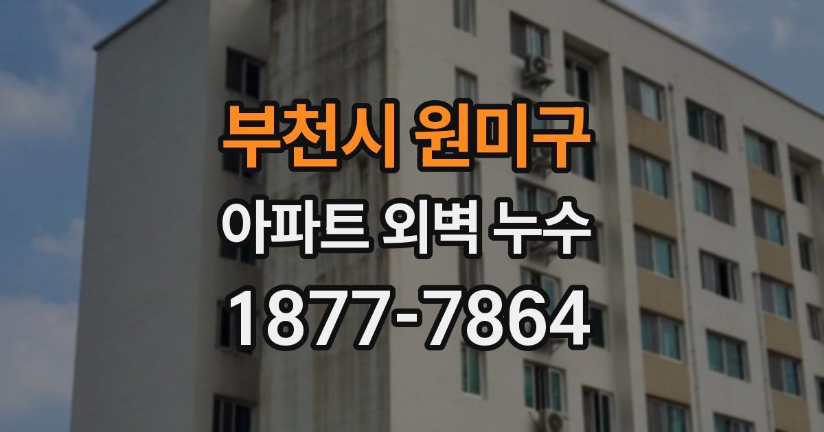 부천시 원미구 아파트 외벽 누수