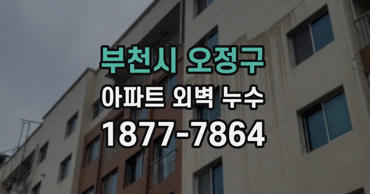 부천시 오정구 아파트 외벽 누수