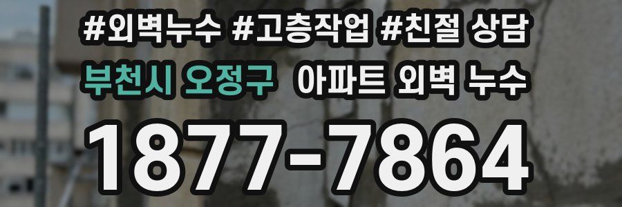 부천시 오정구 아파트 외벽 누수