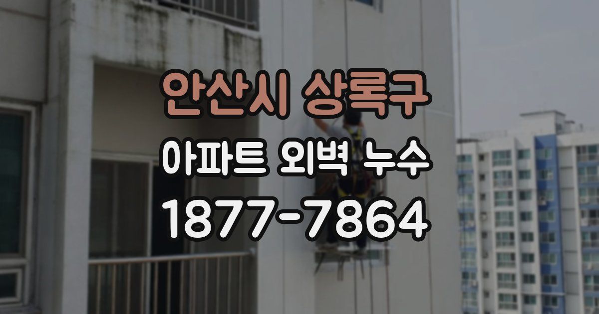 안산시 상록구 아파트 외벽 누수