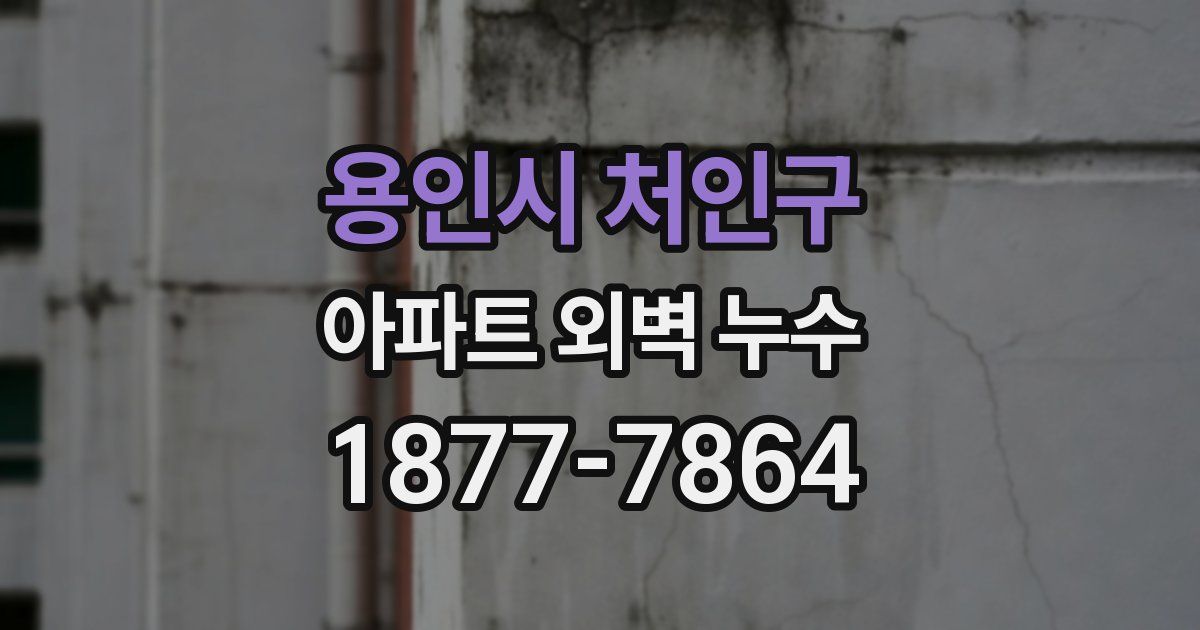 용인시 처인구 아파트 외벽 누수