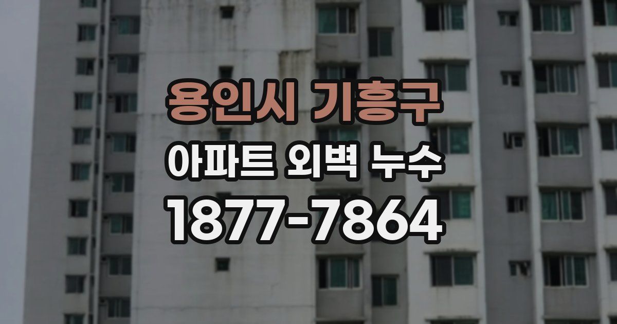 용인시 기흥구 아파트 외벽 누수