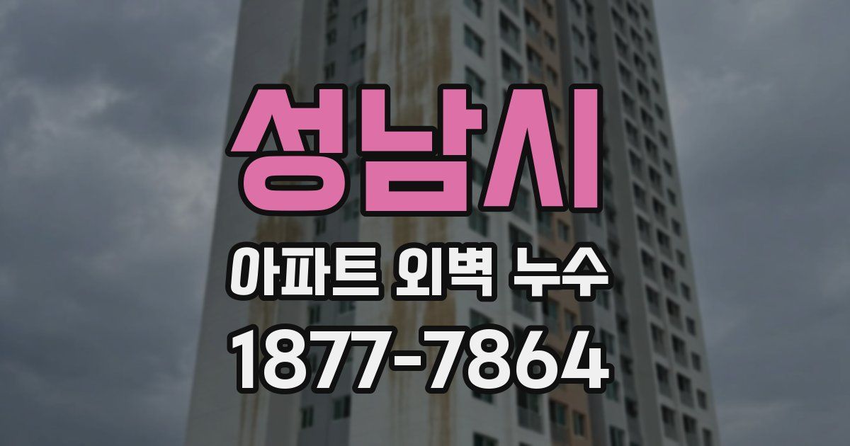 성남시 아파트 외벽 누수