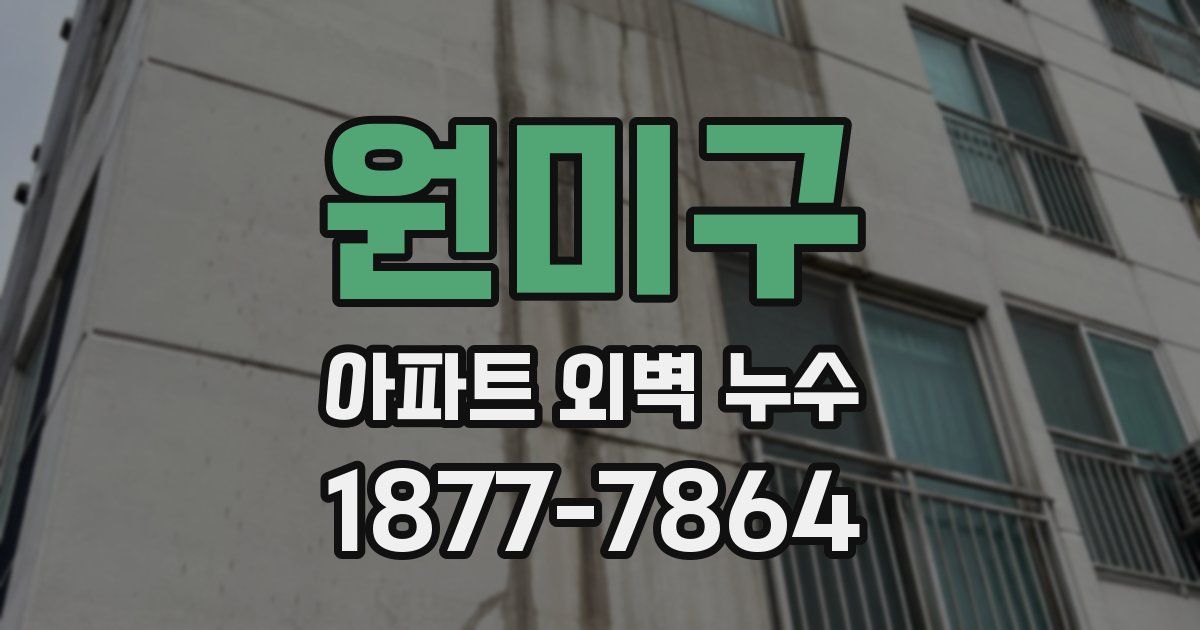 원미구 아파트 외벽 누수