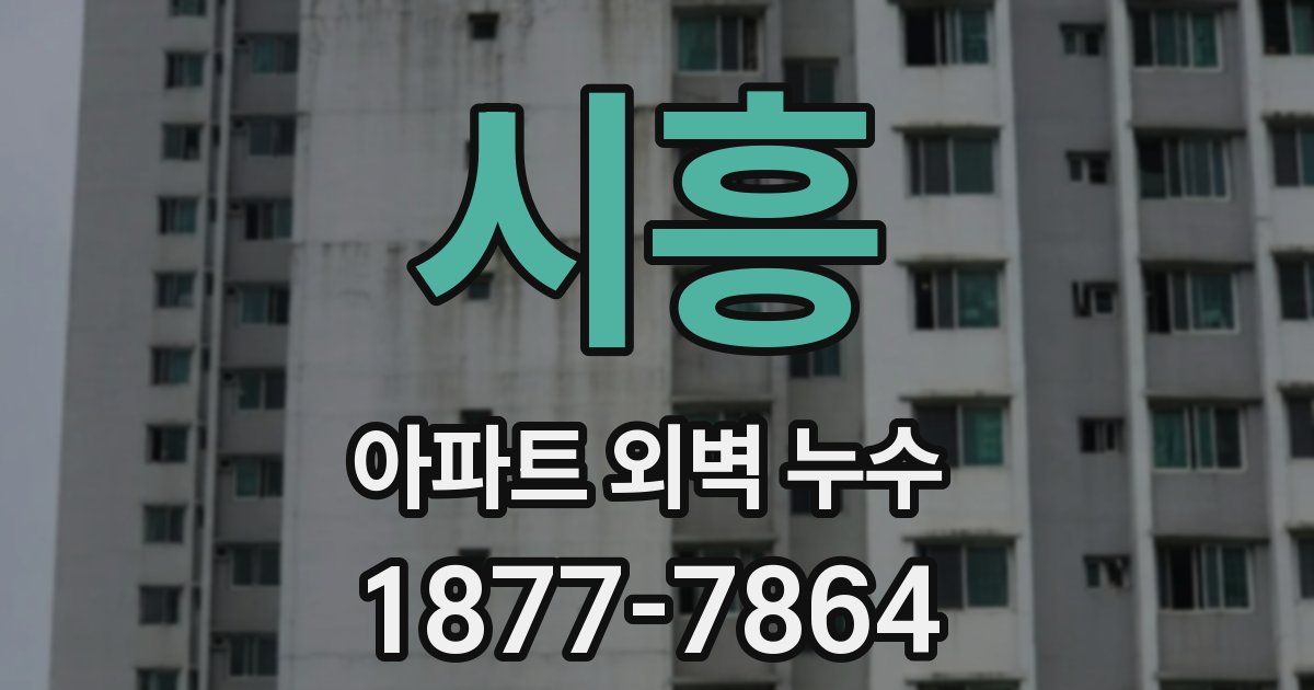 시흥 아파트 외벽 누수