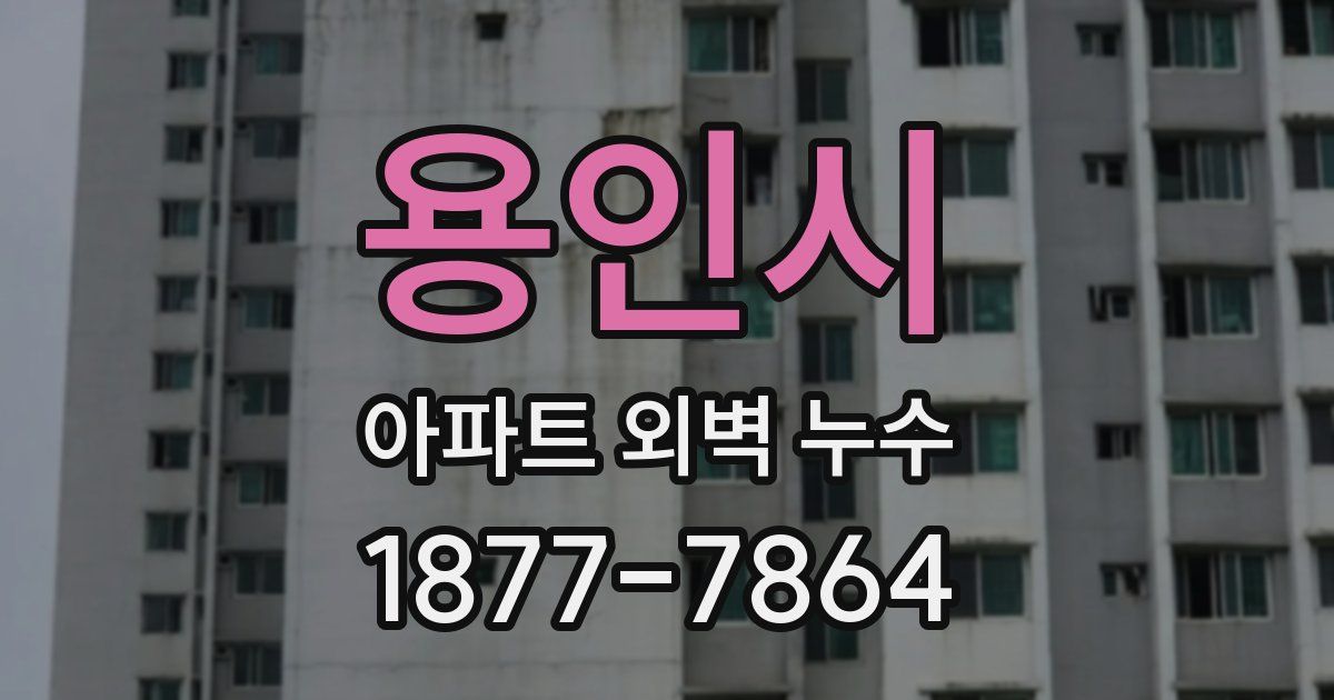 용인시 아파트 외벽 누수