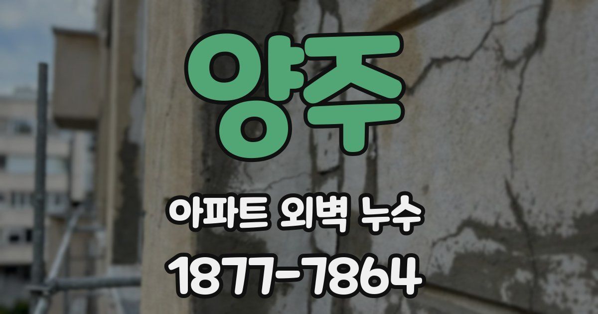 양주 아파트 외벽 누수