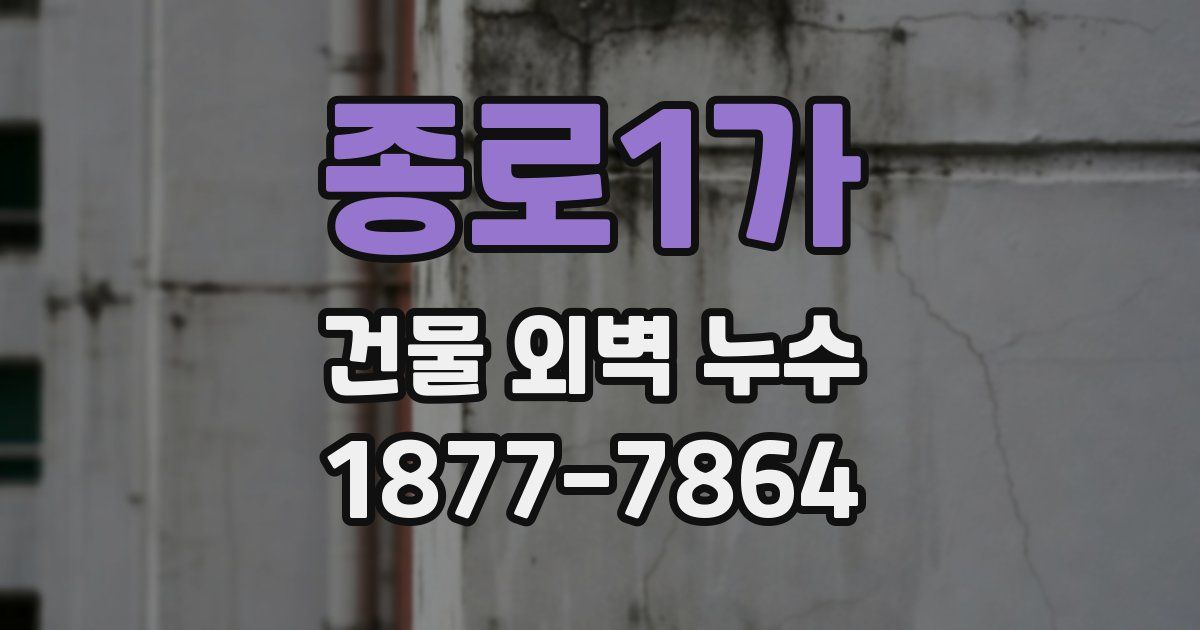 종로1가 건물 외벽 누수