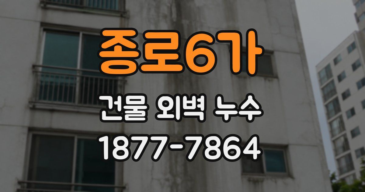종로6가 건물 외벽 누수