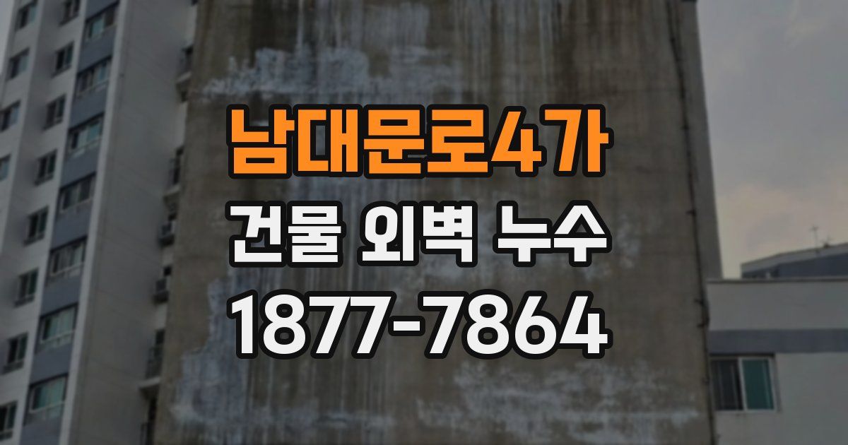 남대문로4가 건물 외벽 누수