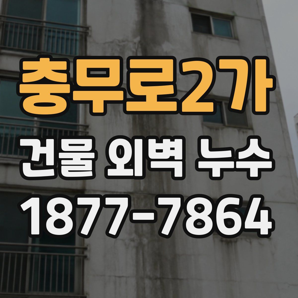 충무로2가 건물 외벽 누수