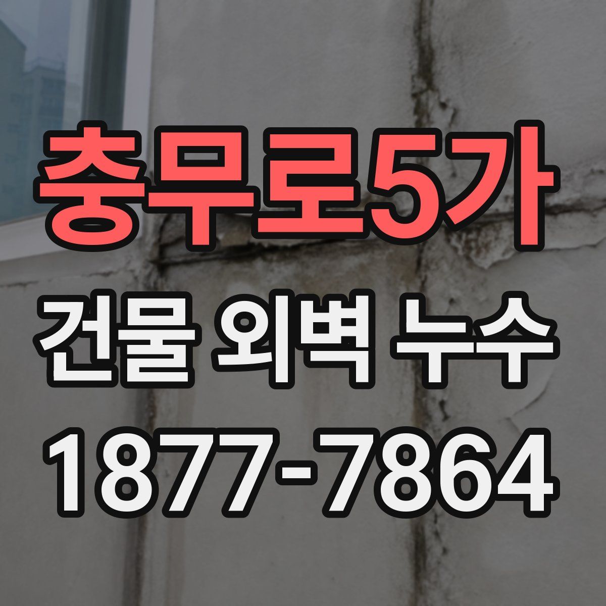 충무로5가 건물 외벽 누수